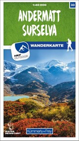 Andermatt - Surselva 33 Wanderkarte 1:40 000 matt laminiert -  - 9783259023334
