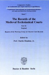 The Records of the Medieval Ecclesiastical Courts II. England -  - 9783428080854