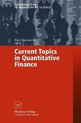 Current Topics in Quantitative Finance - Elio Canestrelli - 9783790812312