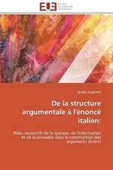 De la structure argumentale à l'énoncé italien: - Augendre, Sandra - 9783841789884