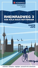 KOMPASS Fahrrad-Tourenkarte Rheinradweg 3, von Köln nach Rotterdam 1:50.000 -  - 9783991542278