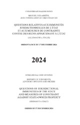 Questions of Jurisdictional Immunities of the State and Measures of Constraint Against State-owned Property (Germany V. Italy) - International Court of Justice - 9789211546149