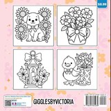 Petals & Ribbons Bold and Easy Coloring Book - Giggles & Grace Books - 9798295845239
