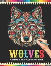 Wolves Mandala Kids Coloring Book