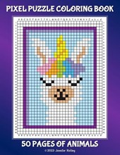 Pixel Puzzle Coloring Book - 50 Pages of Animals