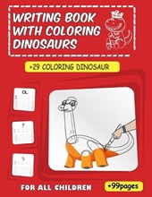 Writing book with coloring dinosaurs