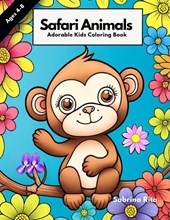 Adorable Safari Animal Kids Coloring Book For Ages 4-8