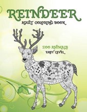 Reindeer - Adult Coloring Book - Zoo Animals - Easy Level