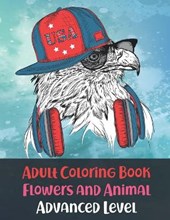 Adult Coloring Book Flowers and Animal Advanced Level
