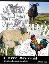 FARM ANIMAL coloring books for adults