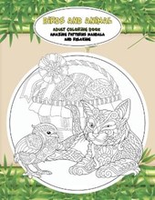 Adult Coloring Book Birds and Animal - Amazing Patterns Mandala and Relaxing