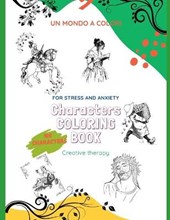 coloring characters book for adults and seniors. ART TERAPY
