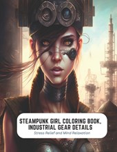 Steampunk Girl Coloring Book, Industrial Gear Details