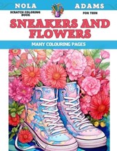 Scratch Coloring Book for teen - Sneakers and flowers - Many colouring pages