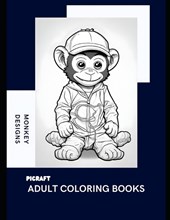 Adult coloring Book Baby Monkey Designs