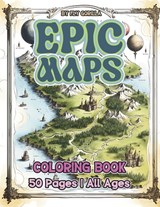 Epic Maps Coloring Book: 50 Fun Maps to coloring and Enjoy. Suitable for Kids or Adults - Fly Gorilla - 9798859641505
