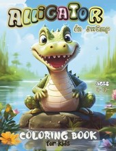 Alligator in swamp Coloring Book for Kids