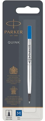 Rollerpenvulling Parker Quink M blister blauw - Parker - 3501179503240