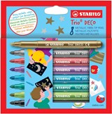 STABILO Trio DECO viltstift, blister van 8 stuks in metaalkleuren - STABILO - 4006381411301