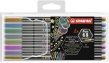 Pen 68 metallic, premium viltstift etui met 8 kleuren - STABILO - 4006381546348