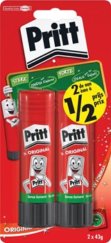 Pritt plakstift blister van 2 stuks van 43 g, 2de aan halve prijs - Pritt - 5410091324582