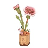 Houten Bloem Pink Carnation - Robotime - 6946785119268