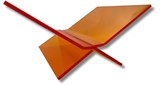 Boekenstandaard perspex middel design Fluor Oranje transparant -  - 8721325505019