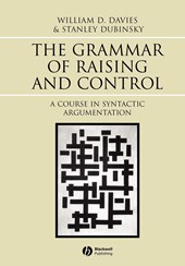 The Grammar of Raising and Control