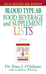 Blood Type AB Food, Beverage and Supplement Lists - Dr. Peter J. D'Adamo - 9781101161456