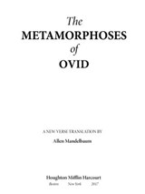 The Metamorphoses Of Ovid - Ovid - 9781328787286
