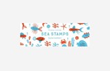 Sea Stamps: 25 Stamps + 2 Ink Pads -  - 9781616898946