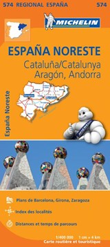 Michelin Wegenkaart 574 Spanje Noordoost - Catalunya, Aragón, Andorra - Michelin - 9782067184220