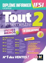 Tout le semestre 2 en fiches mémos - DEI IFSI - 6e édition - Révision et entraînement - Kamel Abbadi ; Priscilla Benchimol ; Jacques Birouste ; Alexis Cavaillon ; Peter Crevant ; Yamina Garnier ; Catherine Geslain ; Marie Liendle ; Cidàlia Moussier ; Sylvie Navarre ; Nadia Ouali-Ziane ; Laïla Zaâzoui ; Amel Zehouane-Siviniant - 9782216167555