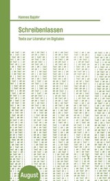 Schreibenlassen - Hannes Bajohr - 9783751890021