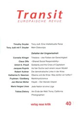 Transit 40. Europäische Revue - Ulrich K. Preuß ; Claus Offe ; Timothy Snyder ; Krzysztof Michalski ; Klaus Nellen - 9783801505462