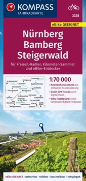 KOMPASS Fahrradkarte 3328 Nürnberg, Bamberg, Steigerwald 1:70.000