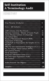 Self-Institution/ Terminology Audit - The Office For Joint Administrative Intelligence ; Alicja Melzacka ; Andrea Knezovic - 9789083449869