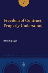 Freedom of Contract, Properly Understood - Hanoch Dagan - 9789083479811