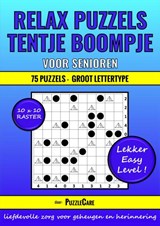 Relax Puzzelboek: Tentje Boompje voor Senioren 10x10 Raster - 75 Puzzels Groot Lettertype - Lekker Easy Level! - Puzzle Care - 9789464859294