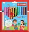 Cappi, viltstift, nooit meer je dop kwijt dankzij de dopring, etui met 12 kleuren - STABILO - 4006381483711