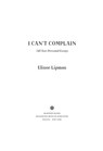 I Can't Complain - Elinor Lipman - 9780547576220