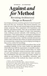 Against and For Method - Jan Silberberger - 9783856764135
