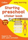 Starting preschool Sticker Book Ages 3-4 - Collins Easy Learning - 9780008775346