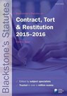 Blackstone's Statutes on Contract, Tort & Restitution - ROSE,  Francis - 9780198735984