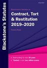 Blackstone's Statutes on Contract, Tort & Restitution 2019-2020 - FRANCIS (SENIOR RESEARCH FELLOW,  Commercial Law Centre, Harris Manchester College, University of Oxford) Rose - 9780198838739