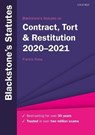 Blackstone's Statutes on Contract, Tort & Restitution 2020-2021 - ROSE,  Francis (Senior Research Fellow, Commercial Law Centre, Harris Manchester College, University of Oxford) - 9780198860969