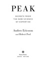 Peak - Anders Ericsson ; Robert Pool - 9780544456259