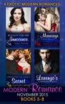 Modern Romance November 2015 Books 5-8: Unwrapping the Castelli Secret / A Marriage Fit for a Sinner / Larenzo's Christmas Baby / Bought for Her Innocence - Caitlin Crews ; Maya Blake ; Kate Hewitt ; Tara Pammi - 9781474045131