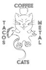 Cats Coffee Tacos Metal - Blank Lined Notebook - Mantablast - 9781714159147
