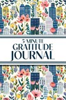 5-Minute Gratitude Journal (Blue Cityscape with Pink Wildflowers) - Revive Stationery - 9781834121451
